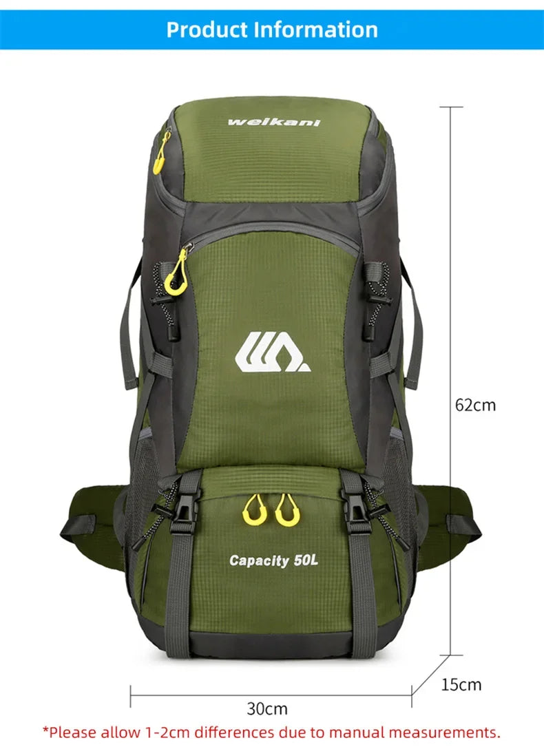 50L Travel Backpack Camping Large Hiking Bag